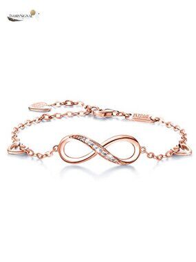 925 Sterling Silver Infinity Bracelet Adjustable Chain